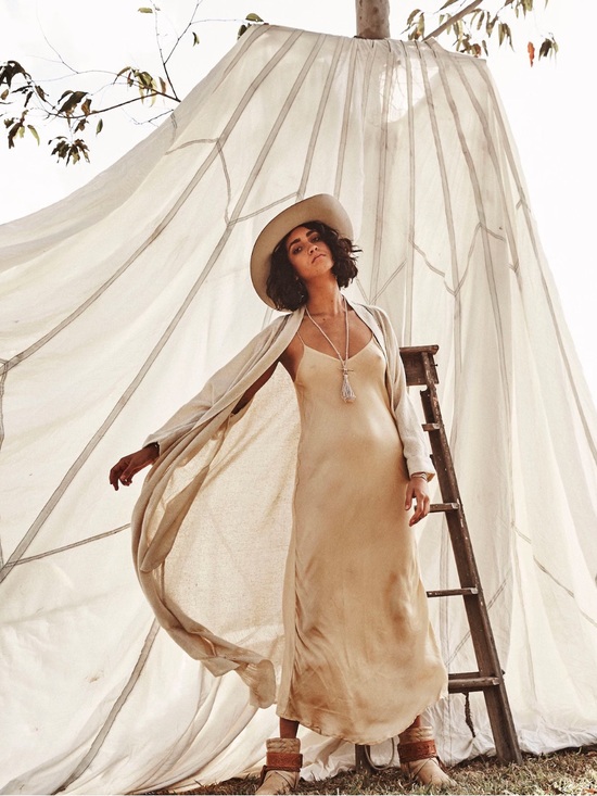 Reformation Dresses & Skirts - The White Raven Bias cut Vegan Silk Slip Dress 💗 Champagne S 🥂boho